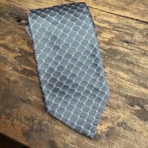 Brooks Brothers 346 Men’s Pure Silk Tie Gray Geometric Pattern 3.5” x 59” USA